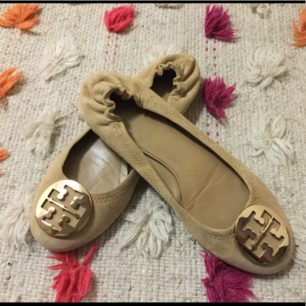 Beige Tory Burch flats